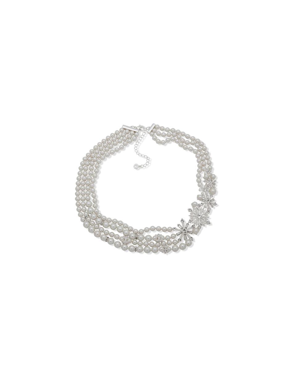 Collier Anne Klein Snowflake Faux Pearl Multirow   | OAE-3710551